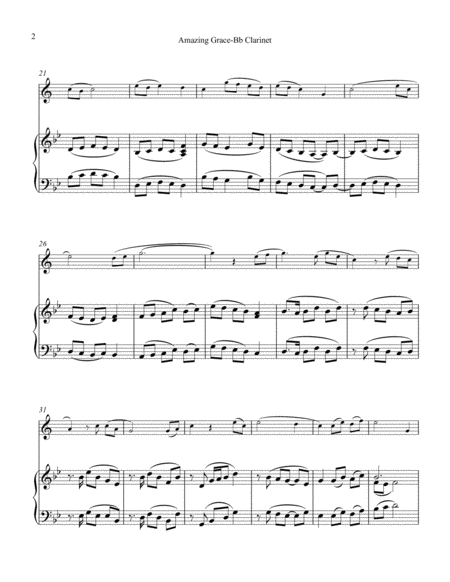 Bb Clarinet Theme And Variations On Amazing Grace Page 2