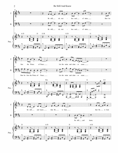 Be Still And Know For 2 Part Choir Tb Page 2