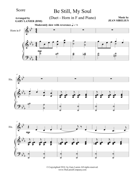 Be Still My Soul Findlandia Duet Horn In F Piano With Parts Page 2