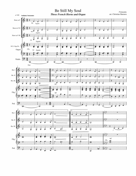 Be Still My Soul Finlandia Three Horns Organ Page 2