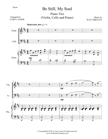 Be Still My Soul Trio Violin Cello Piano With Score Parts Page 2