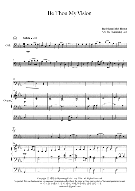 Be Thou My Vision For Cello Organ Page 2