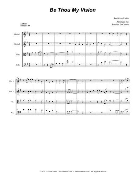 Be Thou My Vision For String Quartet And Piano Page 2