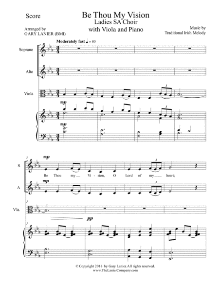 Be Thou My Vision Ladies Sa Choir Viola And Piano Page 2