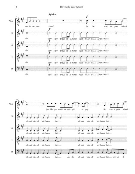 Be True To Your School Satb Contemporary A Cappella Page 2