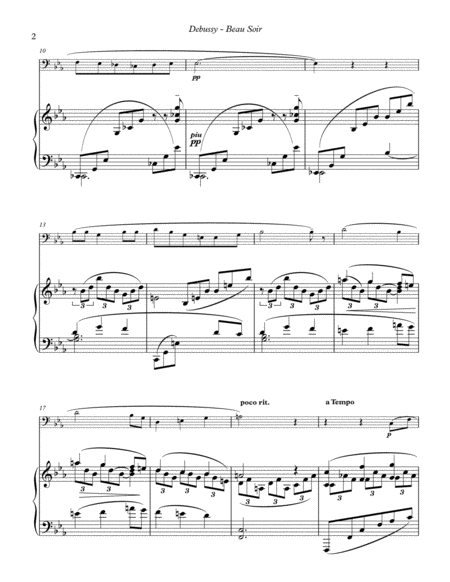 Beau Soir For Trombone Or Euphonium And Piano Page 2