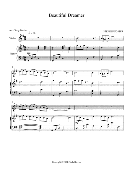 Beautiful Dreamer Arranged For Piano And Violin Page 2
