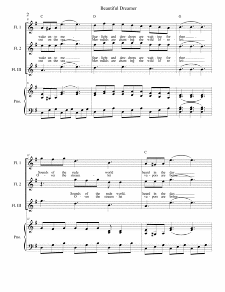 Beautiful Dreamer Key Of G Flute Trio Page 2