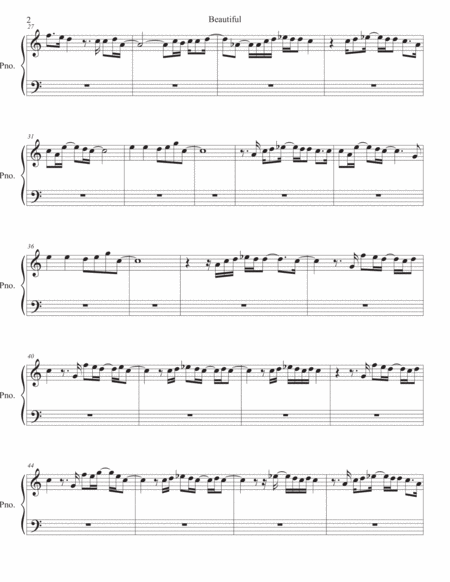 Beautiful Piano Easy Key Of C Page 2