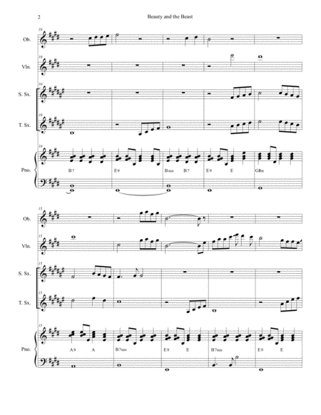 Beauty And The Beast Duet For Soprano And Tenor Saxophone Page 2