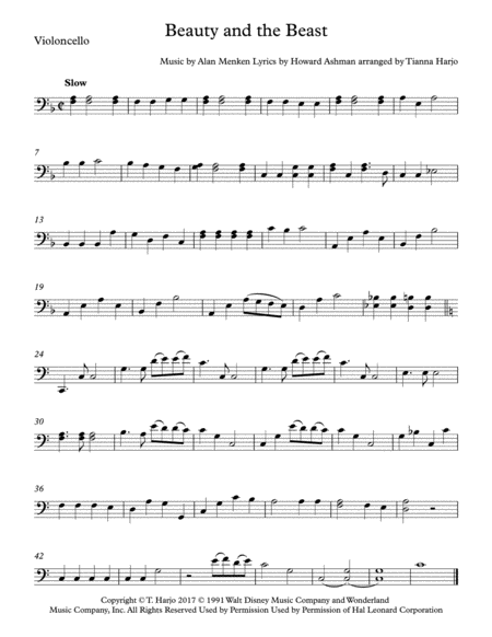 Beauty And The Beast Duet Violin And Cello Page 2