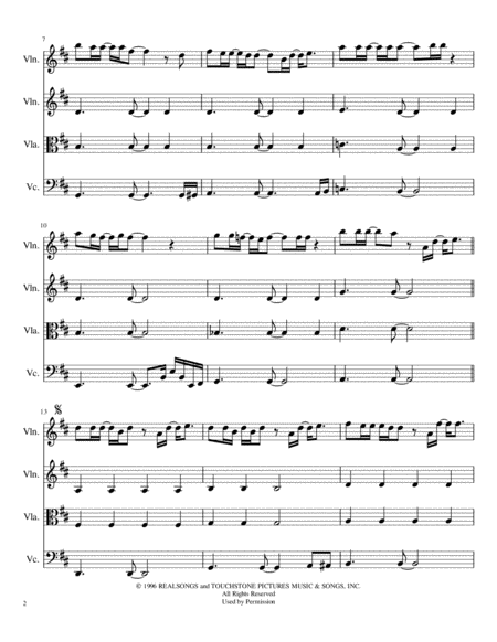 Because You Loved Me String Quartet Page 2