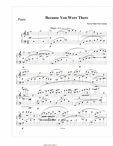 Because You Were There Piano Sheets Soren Sabet Sarvestany Page 2