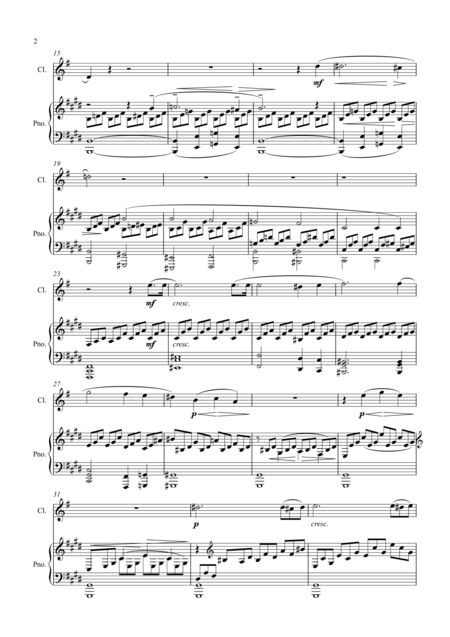 Beethoven Piano Sonata No 14 In C Sharp Minor Op 27 No 2 Moonlight Sonata Mvt I Clarinet And Piano Page 2