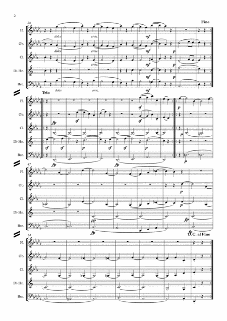 Beethoven Piano Sonata No 14 In C Sharp Minor Op 27 No 2 Moonlight Sonata Mvt Ii Allegretto Wind Quintet Page 2