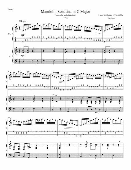 Beethoven Sonatina In C Major Mandolin And Piano Page 2