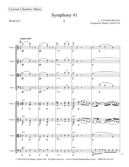Beethoven Symphony 1 All Movements For String Octet Double String Quartet Page 2