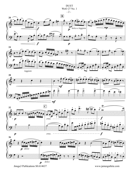 Beethoven Three Duets Woo 27 For Bass Flute Cello Page 2