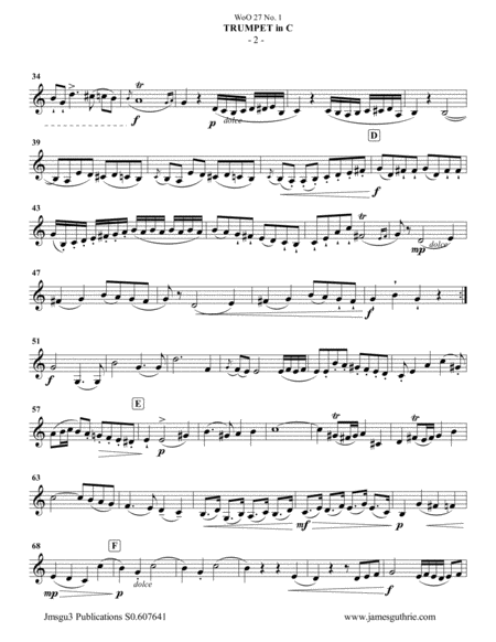 Beethoven Three Duets Woo 27 For Trumpet Bass Trombone Page 2