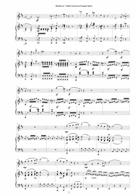 Beethoven Violin Concerto In D Major Op 61 For Violin And Piano Score And Part Page 2
