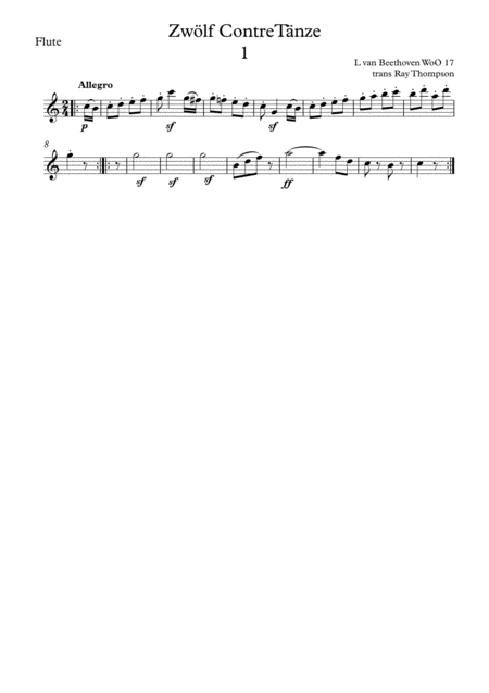 Beethoven Zwlf Contretnze Twelve Countredances No 1 Wind Quintet Page 2