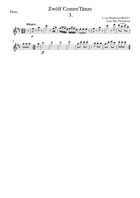 Beethoven Zwlf Contretnze Twelve Countredances No 3 Wind Quintet Page 2