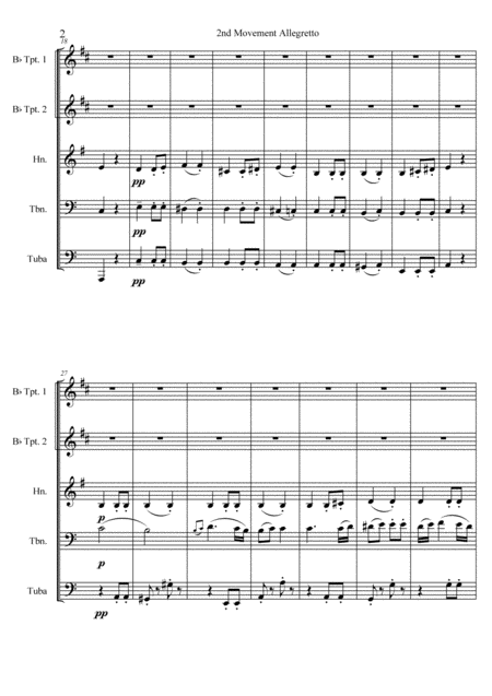 Beethovens Symphony No 7 2nd Movement For Brass Quintet Page 2