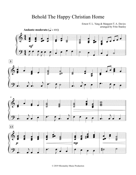 Behold The Happy Christian Home Piano Solo Page 2