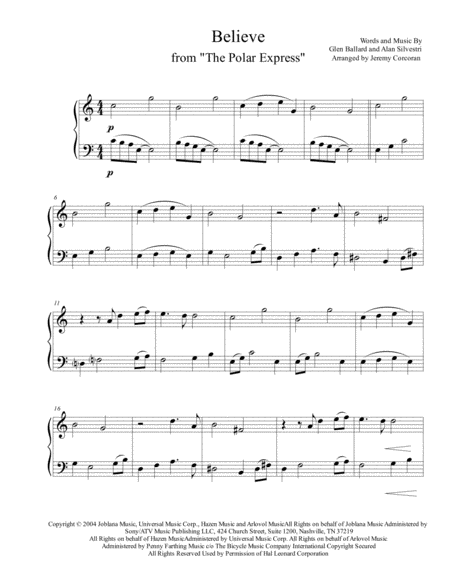 Believe For Solo Piano Page 2