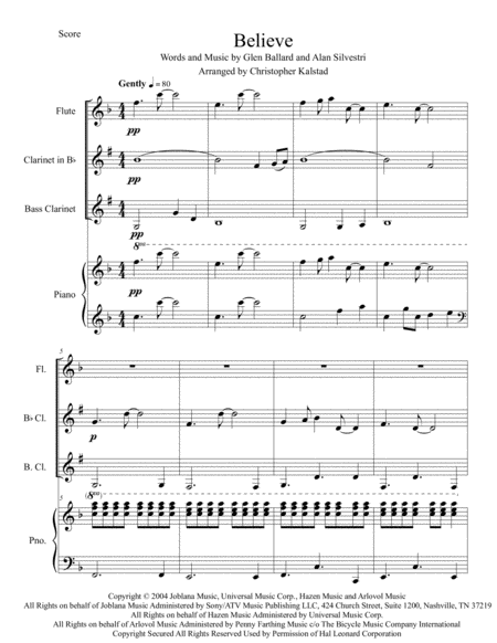 Believe From The Polar Express Piano Quartet Page 2