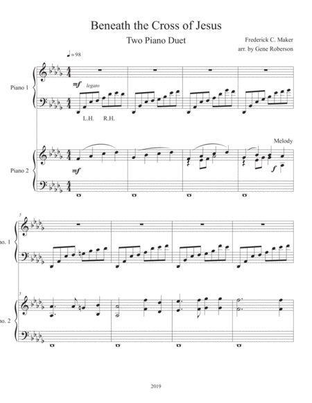 Beneath The Cross Of Jesus Two Piano Duet Page 2