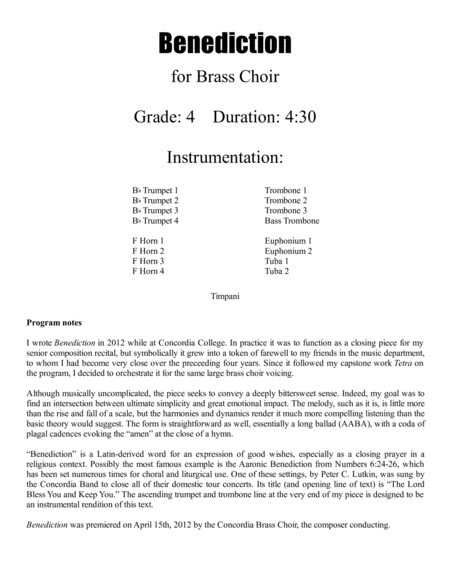 Benediction Brass Choir Score Only Page 2