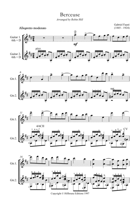 Berceuse From Dolly Suite Arranged For Two Guitars Page 2