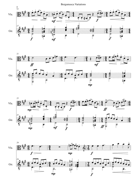 Bergamasca Variations For Viola And Guitar Page 2