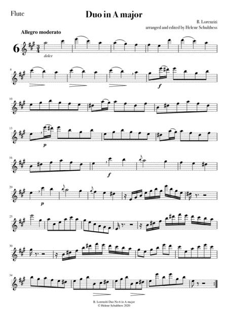 Bernard Lorenziti Duo No 6 In A Major For Flute And Violin Page 2