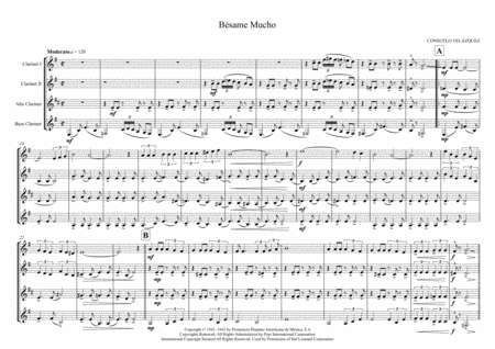 Besame Mucho For Clarinet Quartet Page 2
