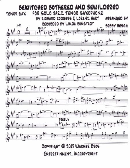 Bewitched Bothered And Bewildered For Solo Jazz Tenor Saxophone Page 2