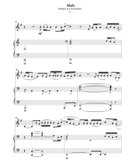 Beyonce Halo For French Horn Piano Page 2