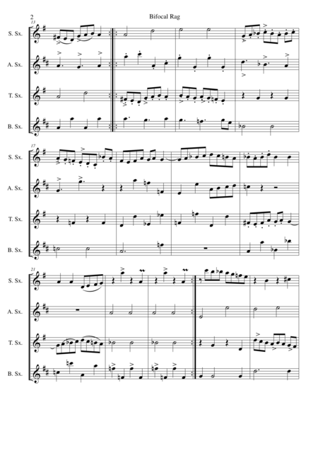 Bifocal Rag For Saxophone Quartet Page 2