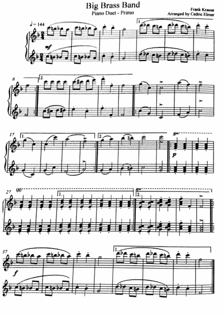 Big Brass Band Arranged For Piano Duet Page 2