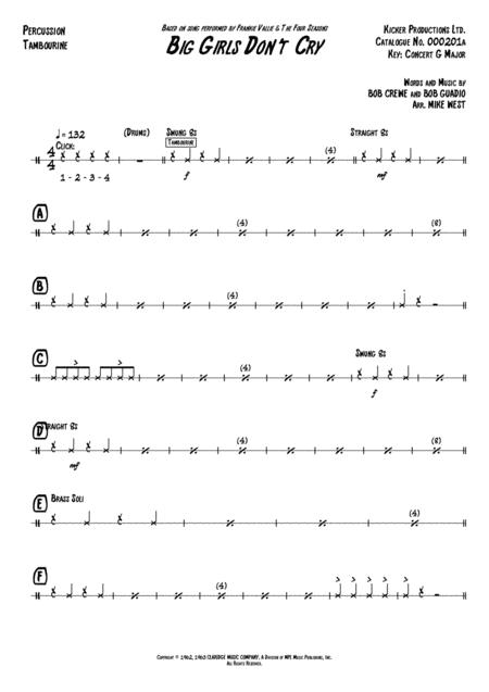 Big Girls Dont Cry Percussion Page 2