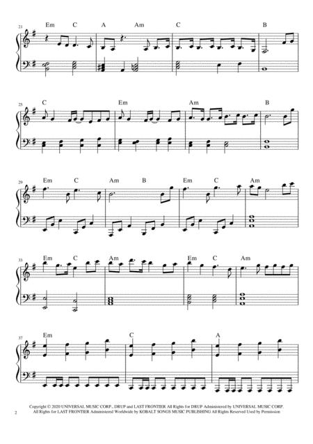 Billie Eilish No Time To Die Easy Piano Sheet Page 2