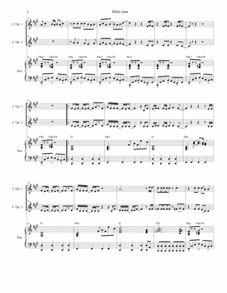 Billie Jean Duet For C Trumpet Page 2