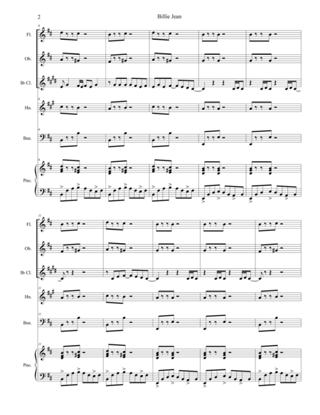 Billie Jean For Woodwind Quintet Page 2