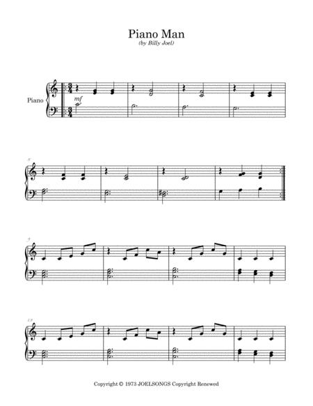 Billy Joel Piano Man Arranged For Easy Piano Page 2