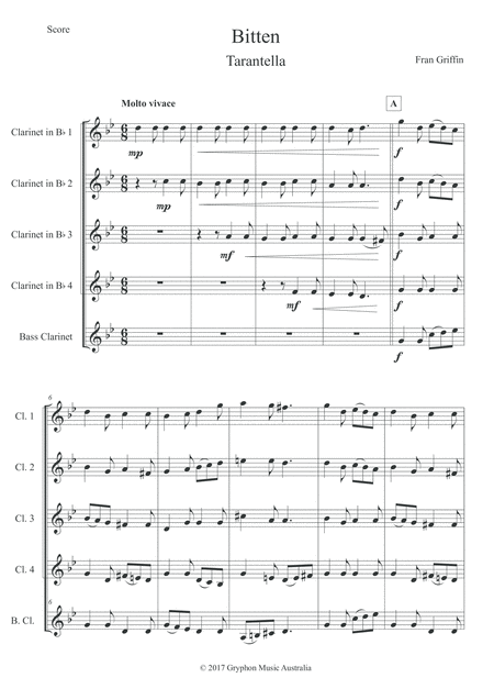 Bitten Tarantella For Clarinet Ensemble Page 2