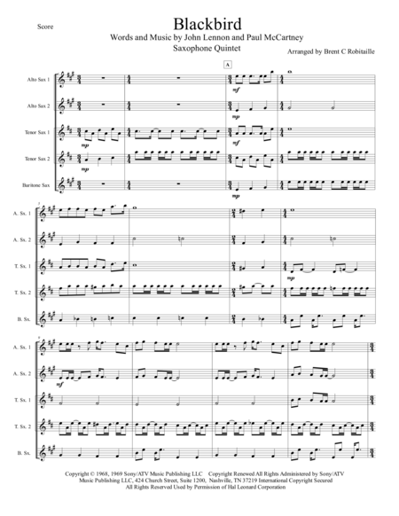 Blackbird Saxophone Quintet Page 2