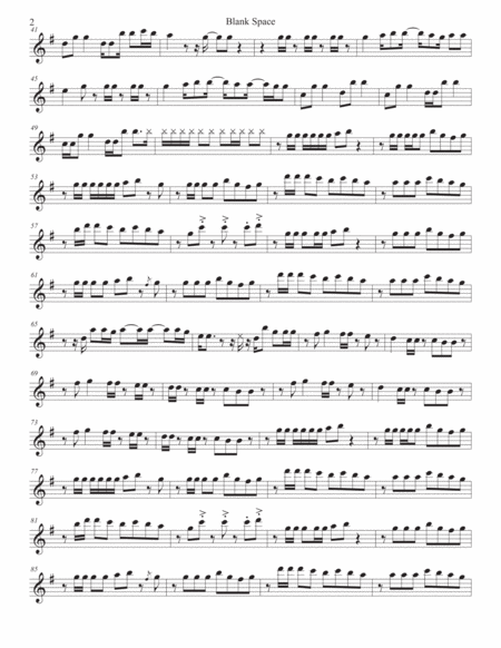 Blank Space Original Key Soprano Sax Page 2