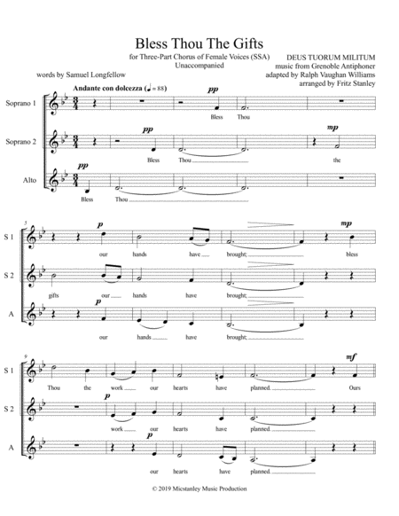 Bless Thou The Gifts Ssa A Cappella Page 2