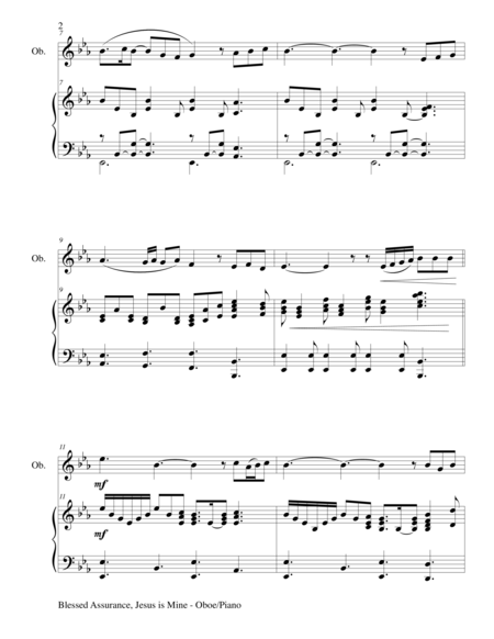Blessed Assurance Oboe Piano And Oboe Part Page 2